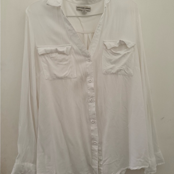 Alexander Jordan Tops - Alexander Wang Women's White Button-Down Shirt
